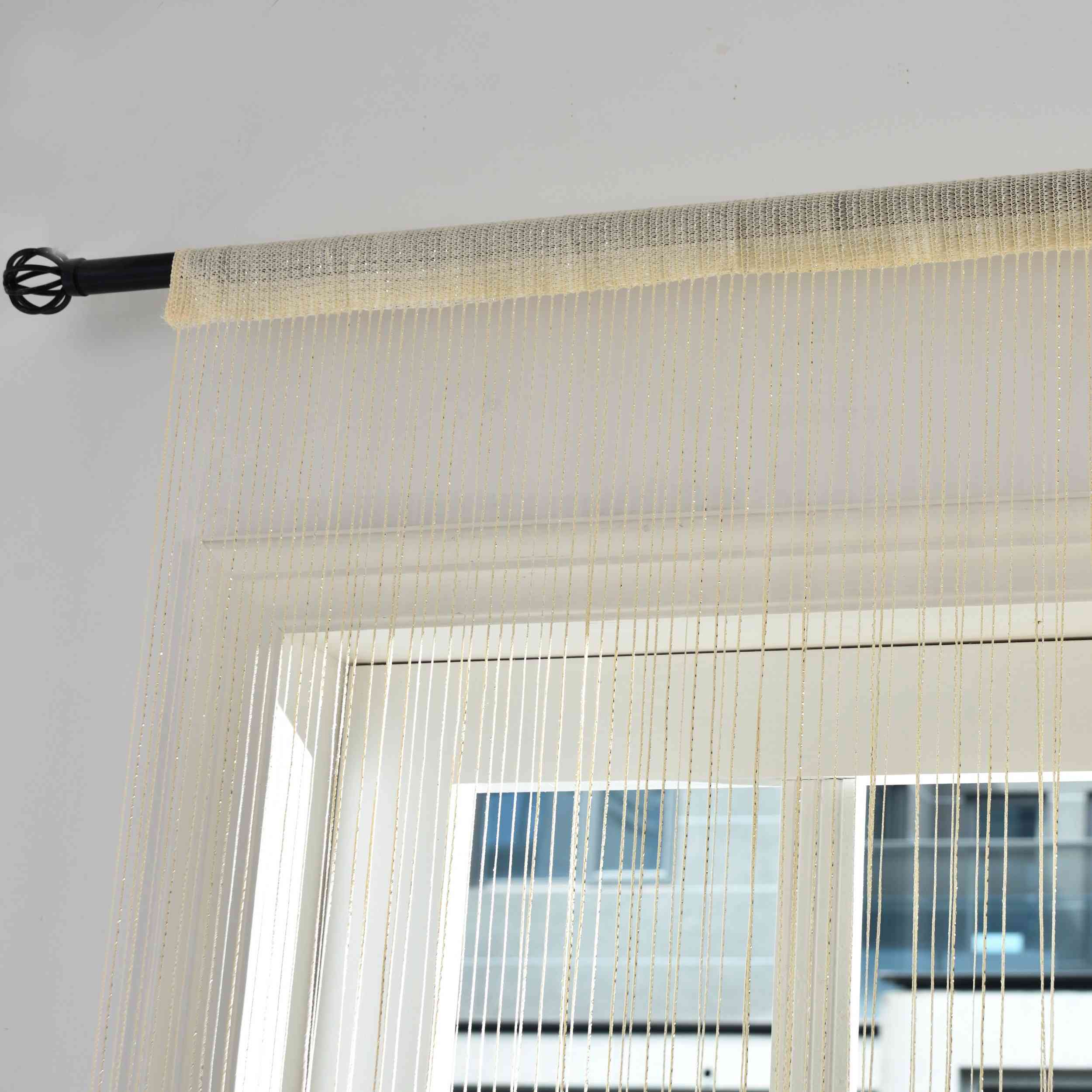 Fadengardine »Shanghai« mit Tunneldurchzug Schimmernd Vielseitig Modern Praktisch 20305N Fadengardine Img7888 | Gardinenbox.de