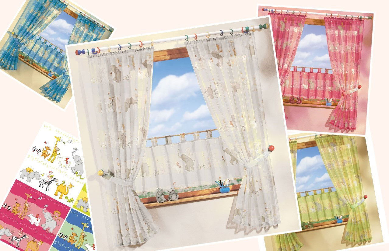 KIDS 5 Tlg. Gardinen Set mit süßen Tieren 180001 Scheibengardine KIDS_5_Tlg._Gardinen_Set_mit_sussen_Tieren_180001_-_Gardinenbox.de_-_-3685583 | Gardinenbox.de