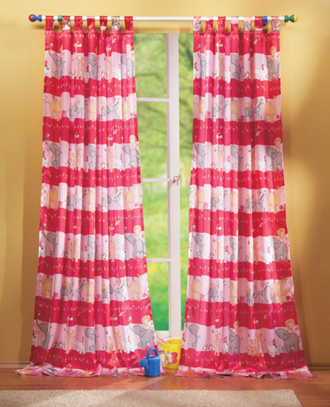 Kindergardinen mit süßen Tieren, Set besteht aus 2 Schlaufenschals und 2 Raffhalter 60010 Rosa Gardinenschal Kindergardinen_mit_sussen_Tieren_Set_besteht_aus_2_Schlaufenschals_und_2_Raffhalter_60010_-_Gardinenbox.de_-_-3685684 | Gardinenbox.de