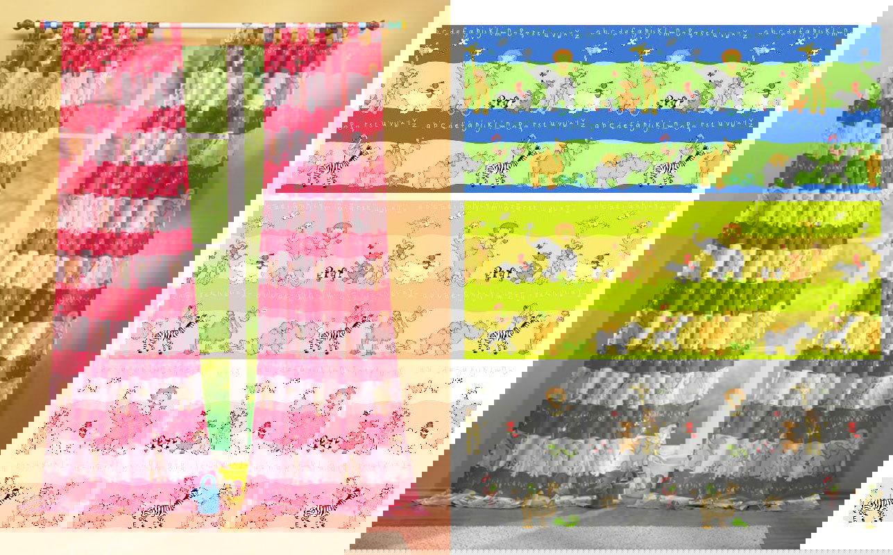 Kindergardinen mit süßen Tieren, Set besteht aus 2 Schlaufenschals und 2 Raffhalter 60010 Gardinenschal Kindergardinen_mit_sussen_Tieren_Set_besteht_aus_2_Schlaufenschals_und_2_Raffhalter_60010_-_Gardinenbox.de_-_-3685688 | Gardinenbox.de