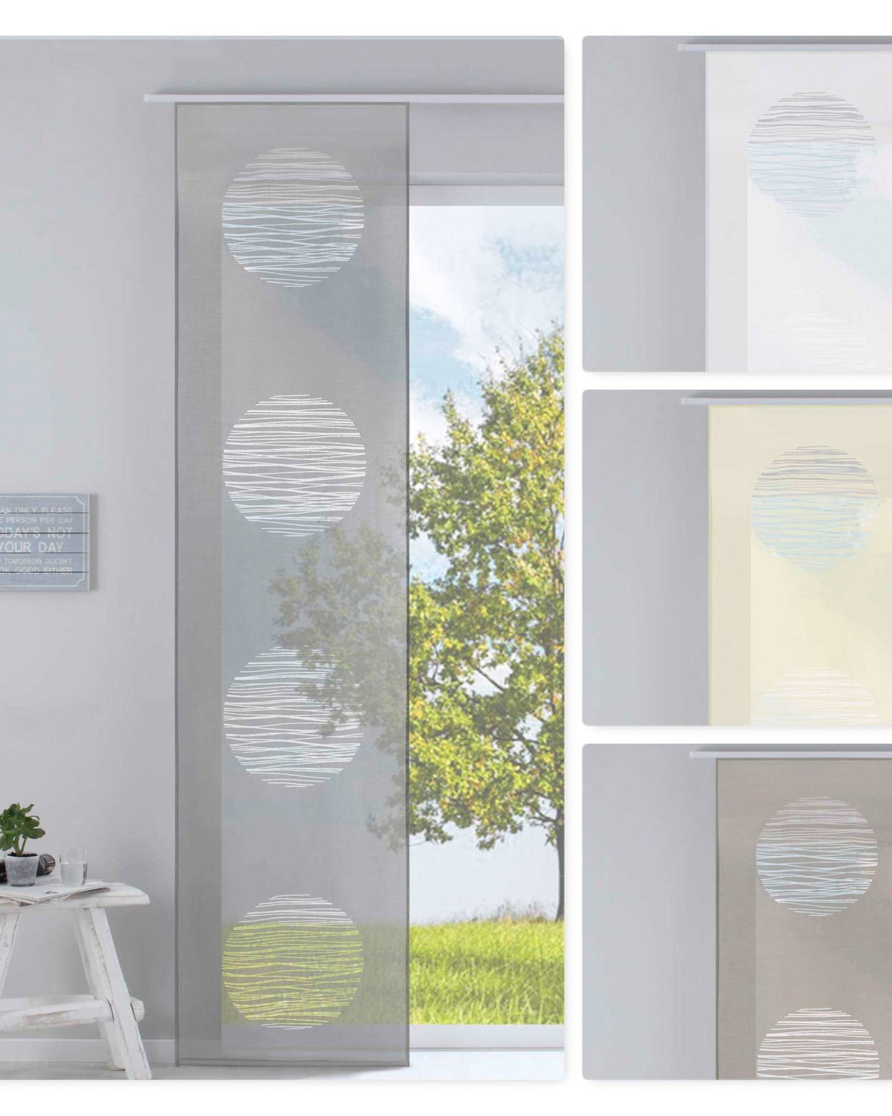 Moderner Flächenvorhang Raumtrenner Schiebegardine »Kreis« aus hochwertigem Ausbrenner-Stoff mit Paneelwagen Beschwerungsstange 85612 Schiebegardine Moderner_Flachenvorhang_Raumtrenner_Schiebegardine_Kreis_aus_hochwertigem_Ausbrenner-Stoff_mit_Paneelwagen_Beschwerungsstange_85612_-_Gardinenbox.de_-_-3686700 | Gardinenbox.de