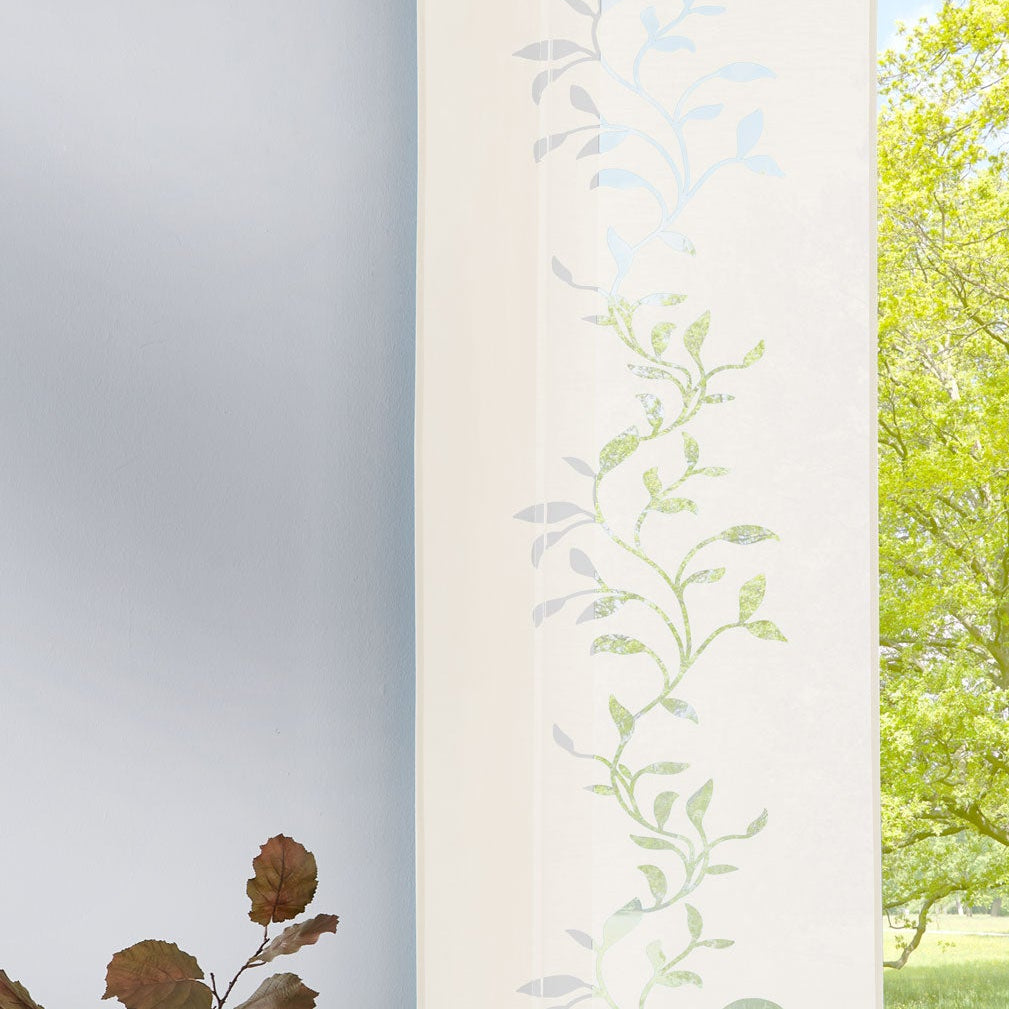 Moderner Flächenvorhang Raumtrenner Schiebegardine Tendril aus hochwertigem Ausbrenner-Stoff mit Paneelwagen 85611 Creme 245x60 (HxB) Schiebegardine Moderner_Flachenvorhang_Raumtrenner_Schiebegardine_Tendril_aus_hochwertigem_Ausbrenner-Stoff_mit_Paneelwagen_85611_-_Gardinenbox.de_-_-3686535 | Gardinenbox.de