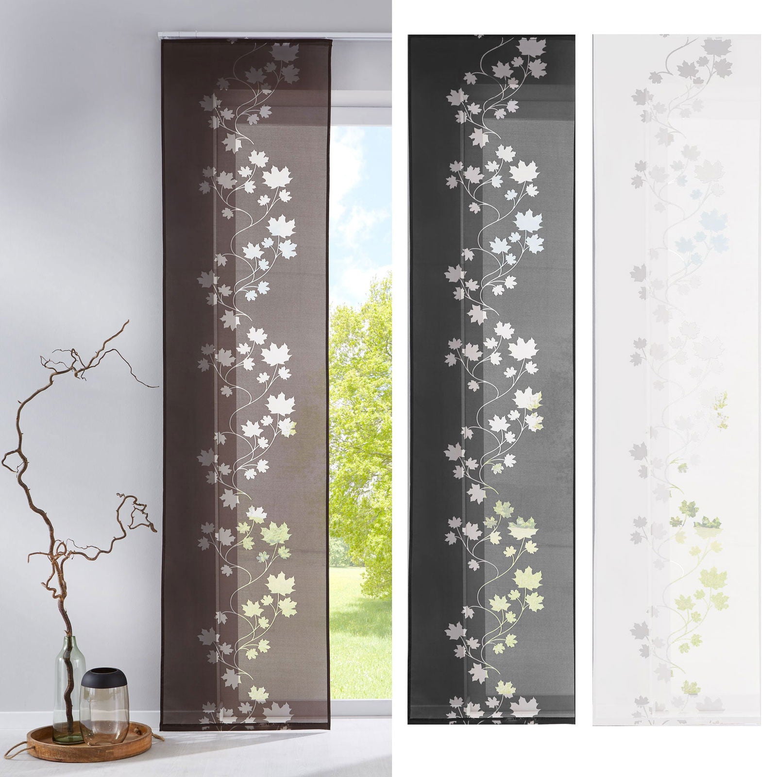 Moderner Flächenvorhang Schiebegardine Leaf aus hochwertigem Ausbrenner-Stoff mit Klettband 85610 Schiebegardine Moderner_Flachenvorhang_Schiebegardine_Leaf_aus_hochwertigem_Ausbrenner-Stoff_mit_Klettband_85610_-_Gardinenbox.de_-_-3687096 | Gardinenbox.de