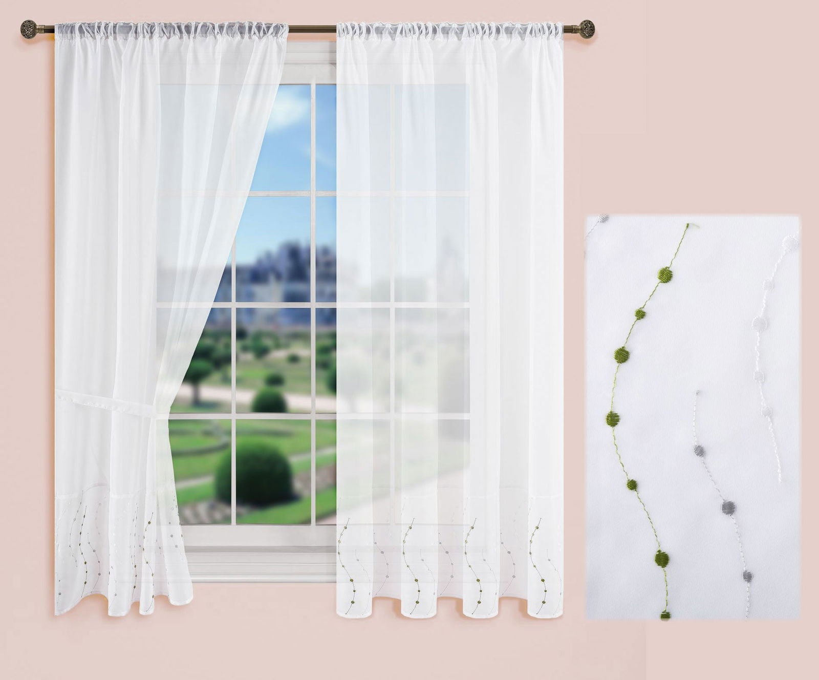 PUNKT Stickerei Gardinen Set 4 Tlg. Raffhalter Tunneldurchzug Gardinenband für Gardinenschienen 112232 Scheibengardine PUNKT_Stickerei_Gardinen_Set_4_Tlg._Raffhalter_Tunneldurchzug_Gardinenband_fur_Gardinenschienen_112232_-_Gardinenbox.de_-_-3687726 | Gardinenbox.de