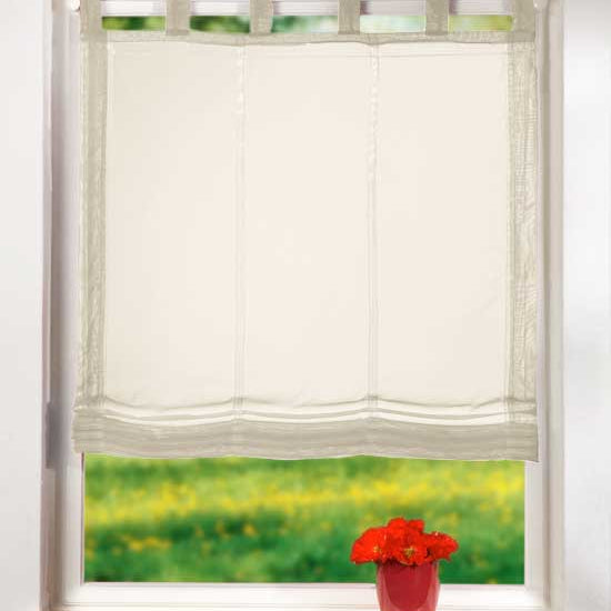 Raffrollo Voile UNI mit Schlaufen 61008 Creme 160x100 Raffrollo Raffrollo_Voile_UNI_mit_Schlaufen_61008_-_Gardinenbox.de_-_-3688043 | Gardinenbox.de