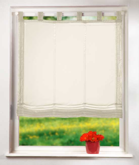 Raffrollo Voile UNI mit Schlaufen 61008 Creme 160x60 Raffrollo Raffrollo_Voile_UNI_mit_Schlaufen_61008_-_Gardinenbox.de_-_-3688056 | Gardinenbox.de