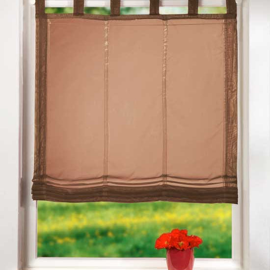 Raffrollo Voile UNI mit Schlaufen 61008 Braun 160x100 Raffrollo Raffrollo_Voile_UNI_mit_Schlaufen_61008_-_Gardinenbox.de_-_-3688068 | Gardinenbox.de