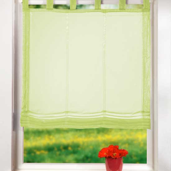 Raffrollo Voile UNI mit Schlaufen 61008 Apfelgrün 160x100 Raffrollo Raffrollo_Voile_UNI_mit_Schlaufen_61008_-_Gardinenbox.de_-_-3688087 | Gardinenbox.de