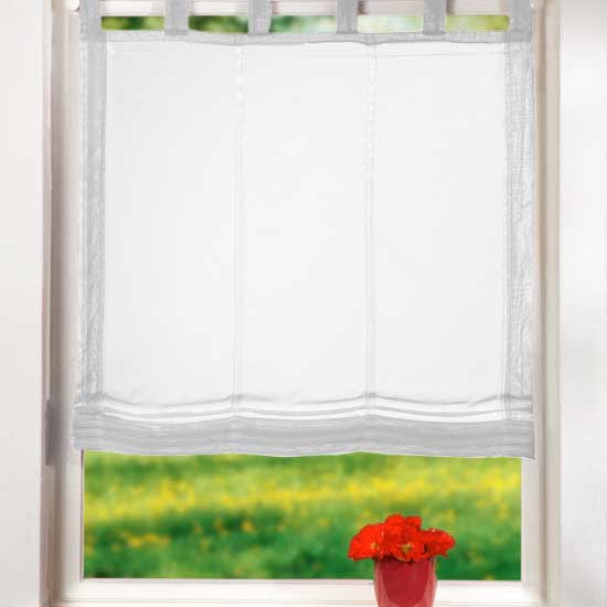 Raffrollo Voile UNI mit Schlaufen 61008 Weiß 160x100 Raffrollo Raffrollo_Voile_UNI_mit_Schlaufen_61008_-_Gardinenbox.de_-_-3688096 | Gardinenbox.de