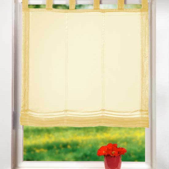 Raffrollo Voile UNI mit Schlaufen 61008 Gelb 160x100 Raffrollo Raffrollo_Voile_UNI_mit_Schlaufen_61008_-_Gardinenbox.de_-_-3688104 | Gardinenbox.de
