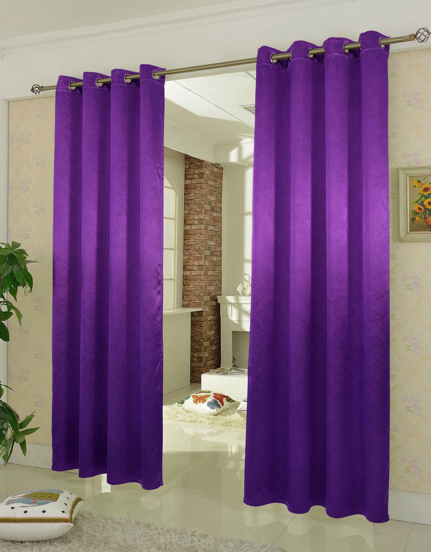 Satin Emboss / Reliefprägung bemustert Vorhang Gardine, Barock, 20370 Lila Vorhang Satin_Emboss_-_Reliefpragung_bemustert_Vorhang_Gardine_Barock_20370_-_Gardinenbox.de_-_-3688403 | Gardinenbox.de