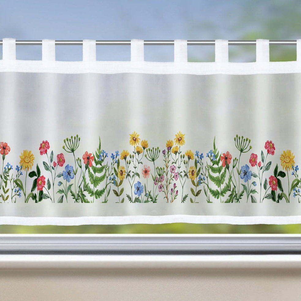 Scheibengardine »Bodrum« Bistrogardine Sichtschutz Dekoration Transparent Voile Küchenfenster Modern 2022410 Blumen Bunt Scheibengardine Scheibengardine_Bodrum_Bistrogardine_Sichtschutz_Dekoration_Transparent_Voile_Kuchenfenster_Modern_2022410_-_Gardinenbox.de_-_-3689543 | Gardinenbox.de
