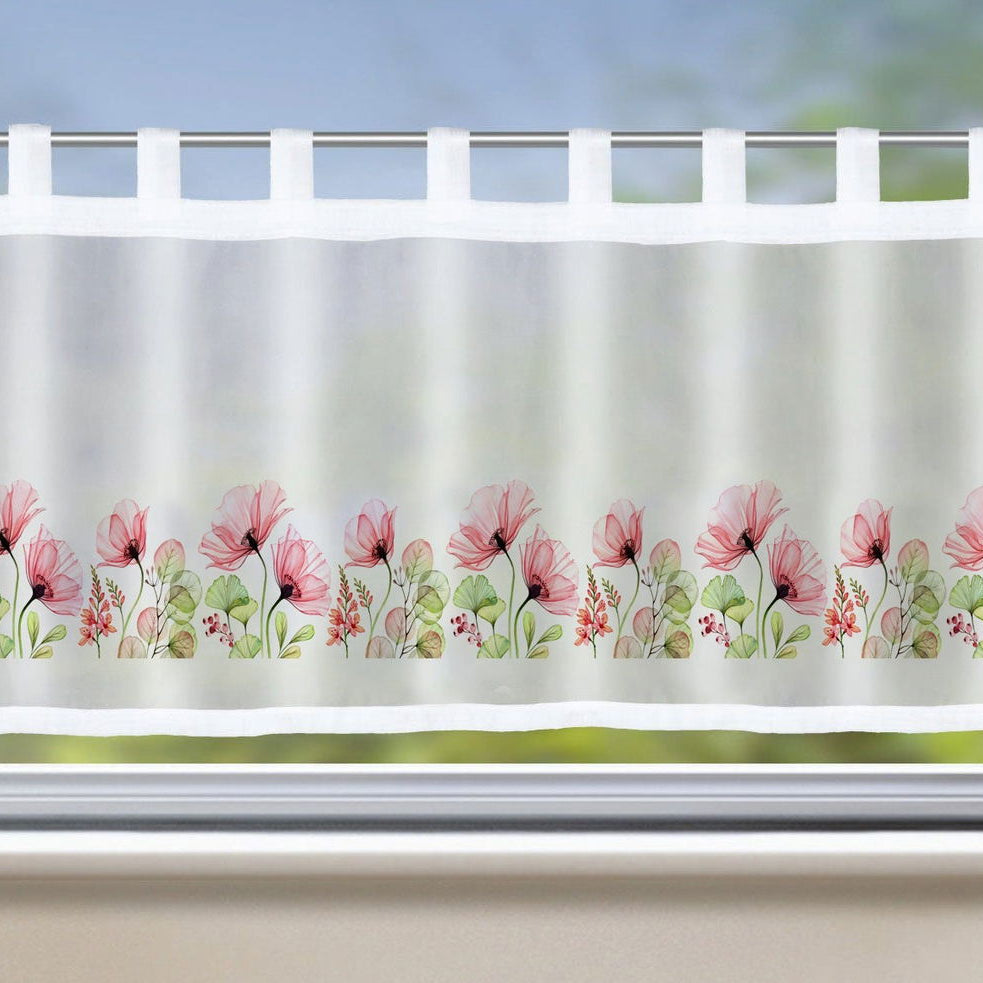 Scheibengardine »Bodrum« Bistrogardine Sichtschutz Dekoration Transparent Voile Küchenfenster Modern 2022410 Blumen Rosa Scheibengardine Scheibengardine_Bodrum_Bistrogardine_Sichtschutz_Dekoration_Transparent_Voile_Kuchenfenster_Modern_2022410_-_Gardinenbox.de_-_-3689546 | Gardinenbox.de
