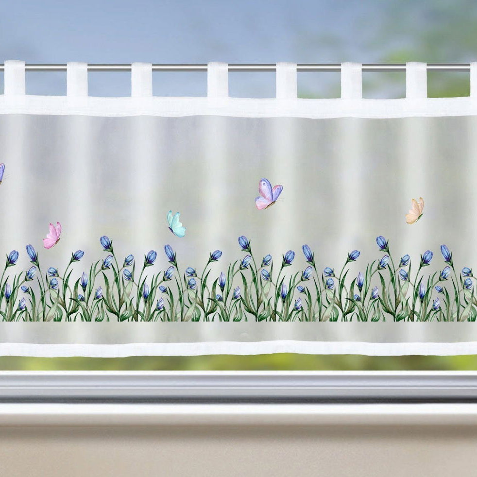 Scheibengardine »Bodrum« Bistrogardine Sichtschutz Dekoration Transparent Voile Küchenfenster Modern 2022410 Schmetterling Blau Scheibengardine Scheibengardine_Bodrum_Bistrogardine_Sichtschutz_Dekoration_Transparent_Voile_Kuchenfenster_Modern_2022410_-_Gardinenbox.de_-_-3689556 | Gardinenbox.de