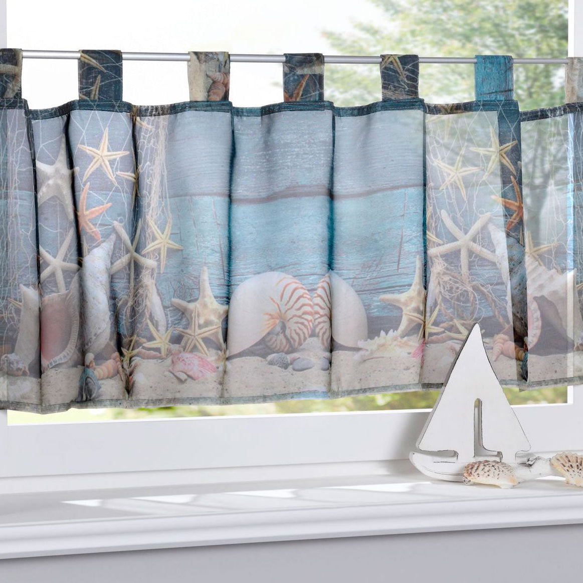 Scheibengardine »Digital Druck« Voile Kurzgardine SChlaufen Transparent Digital Druck Küche Fenster Modern 10000262 Muschel Scheibengardine Scheibengardine_Digital_Druck_Voile_Kurzgardine_SChlaufen_Transparent_Digital_Druck_Kuche_Fenster_Modern_10000262_-_Gardinenbox.de_-_-3689582 | Gardinenbox.de