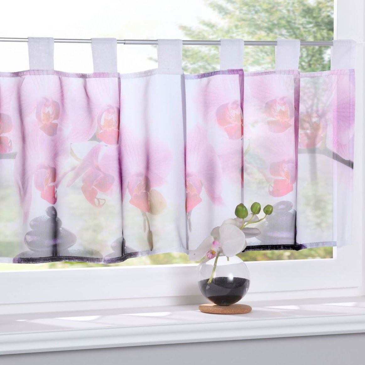 Scheibengardine »Digital Druck« Voile Kurzgardine SChlaufen Transparent Digital Druck Küche Fenster Modern 10000262 Orchidee Scheibengardine Scheibengardine_Digital_Druck_Voile_Kurzgardine_SChlaufen_Transparent_Digital_Druck_Kuche_Fenster_Modern_10000262_-_Gardinenbox.de_-_-3689595 | Gardinenbox.de