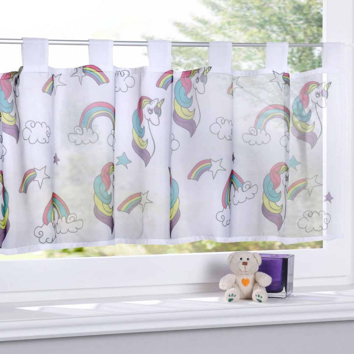 Scheibengardine »Digital Druck« Voile Kurzgardine SChlaufen Transparent Digital Druck Küche Fenster Modern 10000262 Unicorn Scheibengardine Scheibengardine_Digital_Druck_Voile_Kurzgardine_SChlaufen_Transparent_Digital_Druck_Kuche_Fenster_Modern_10000262_-_Gardinenbox.de_-_-3689605 | Gardinenbox.de