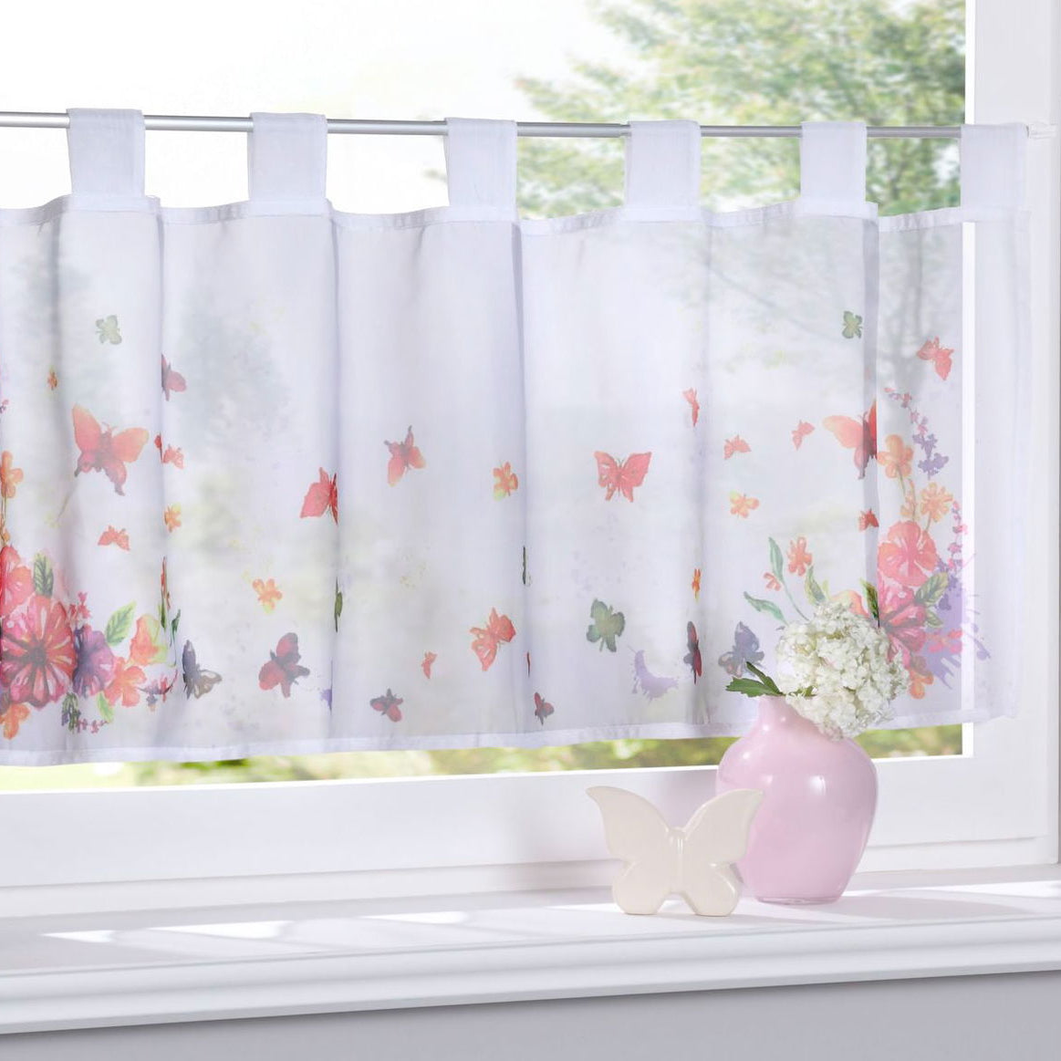 Scheibengardine »Digital Druck« Voile Kurzgardine SChlaufen Transparent Digital Druck Küche Fenster Modern 10000262 Schmetterling Scheibengardine Scheibengardine_Digital_Druck_Voile_Kurzgardine_SChlaufen_Transparent_Digital_Druck_Kuche_Fenster_Modern_10000262_-_Gardinenbox.de_-_-3689612 | Gardinenbox.de