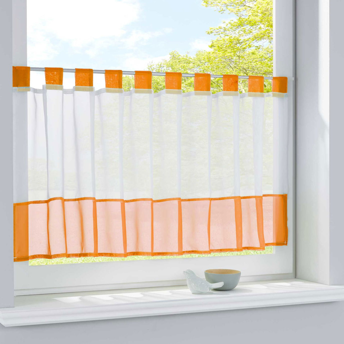 Scheibengardine Voile Gardine Schlaufen mit Bordüre (HxB) 610700 Orange Scheibengardine Scheibengardine_Voile_Gardine_Schlaufen_mit_Bordure_HxB_610700_-_Gardinenbox.de_-_-3689196 | Gardinenbox.de