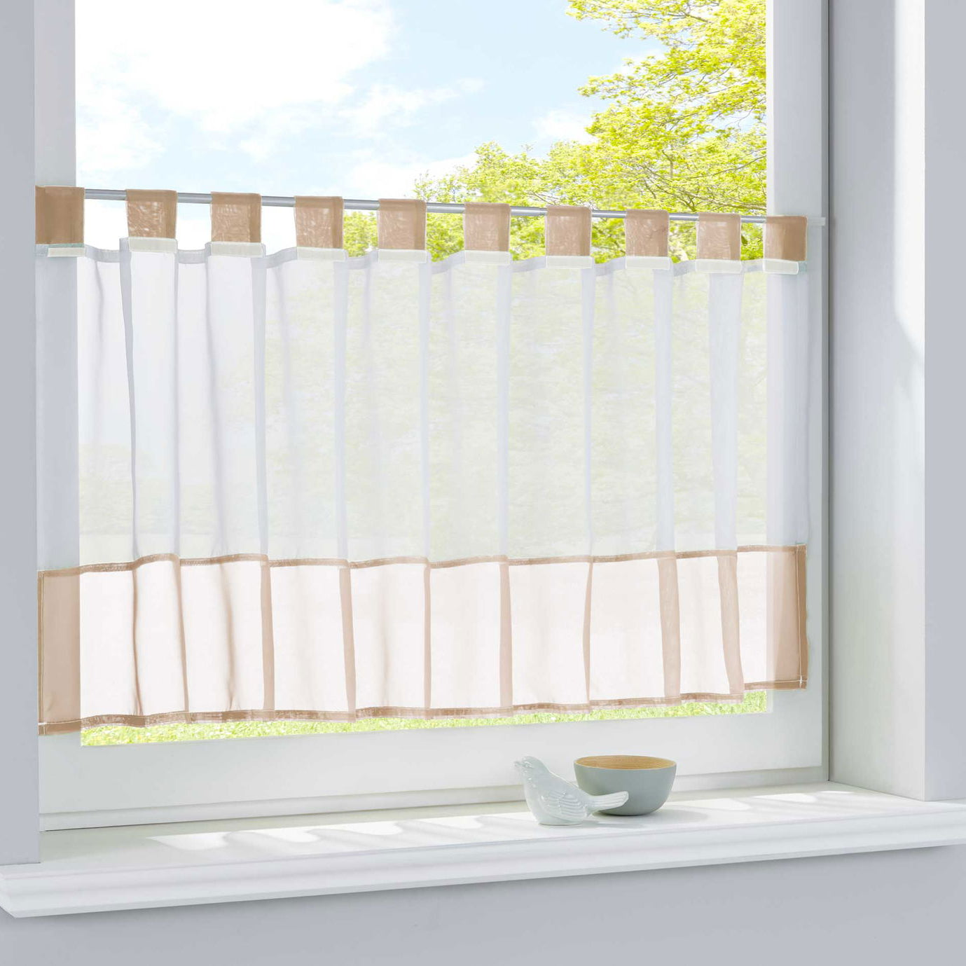 Scheibengardine Voile Gardine Schlaufen mit Bordüre (HxB) 610700 Sand Scheibengardine Scheibengardine_Voile_Gardine_Schlaufen_mit_Bordure_HxB_610700_-_Gardinenbox.de_-_-3689211 | Gardinenbox.de