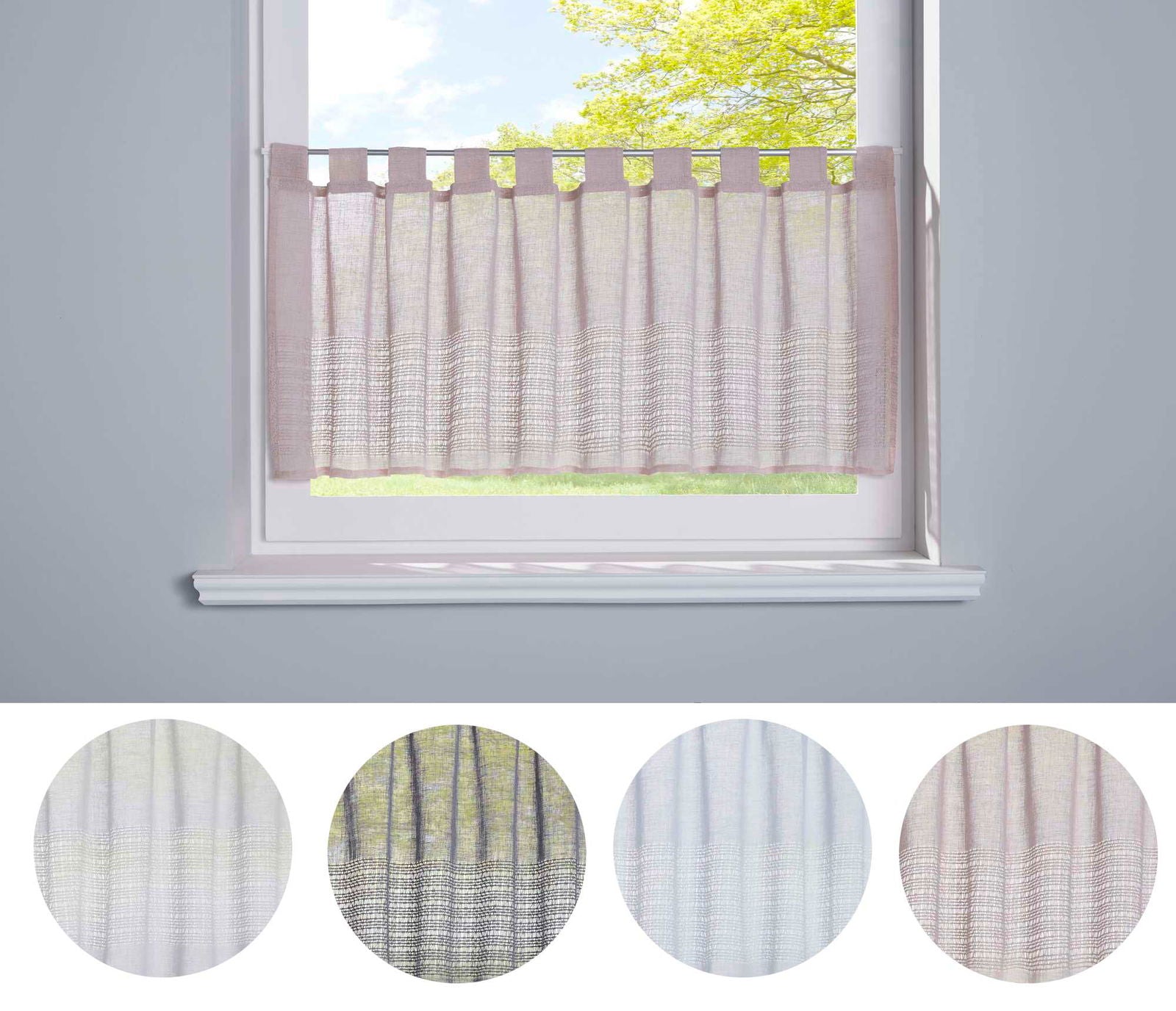 Scheibengardine Voile »Sanremo« Landhaus-Stil Querstreifen Leinen Häkel Optik Netzstruktur Schlaufen 20190341 Scheibengardine Scheibengardine_Voile_Sanremo_Landhaus-Stil_Querstreifen_Leinen_Hakel_Optik_Netzstruktur_Schlaufen_20190341_-_Gardinenbox.de_-_-3689224 | Gardinenbox.de