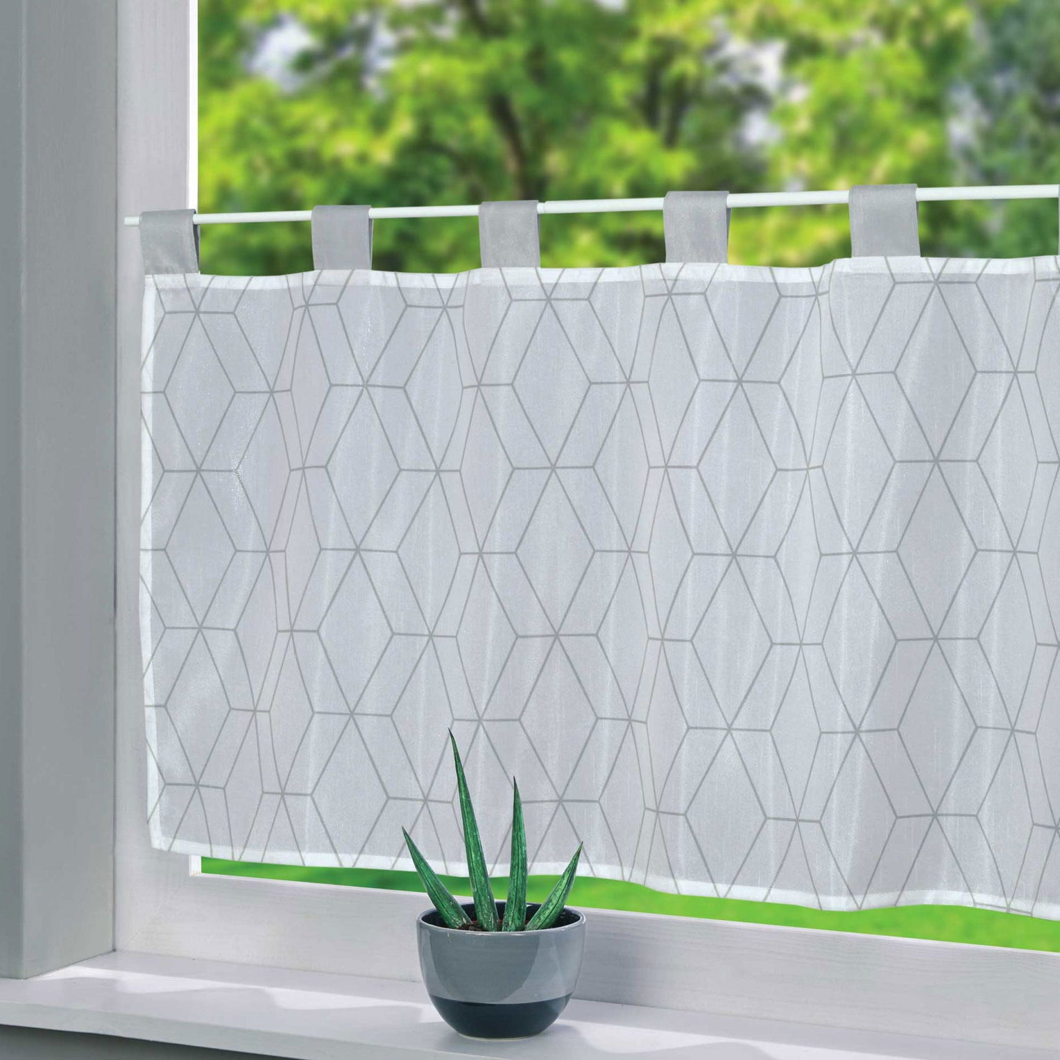 Scheibengardine Voile »Ulm« Ausbrenner Bedruckt Sichtschutz Transparent Küchenfenster 202071 Diamant HxB 50x100 cm Scheibengardine Scheibengardine_Voile_Ulm_Ausbrenner_Bedruckt_Sichtschutz_Transparent_Kuchenfenster_202071_-_Gardinenbox.de_-_-3689239 | Gardinenbox.de