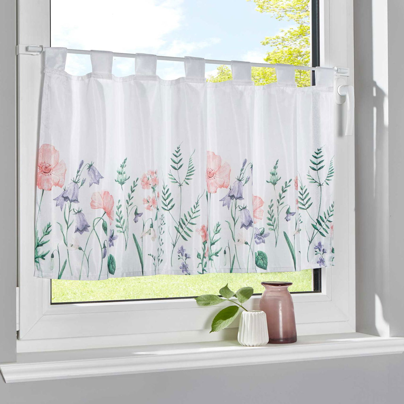 Scheibengardine Voile »Ulm« Ausbrenner Bedruckt Sichtschutz Transparent Küchenfenster 202071 Blümchen HxB 50x100 cm Scheibengardine Scheibengardine_Voile_Ulm_Ausbrenner_Bedruckt_Sichtschutz_Transparent_Kuchenfenster_202071_-_Gardinenbox.de_-_-3689280 | Gardinenbox.de