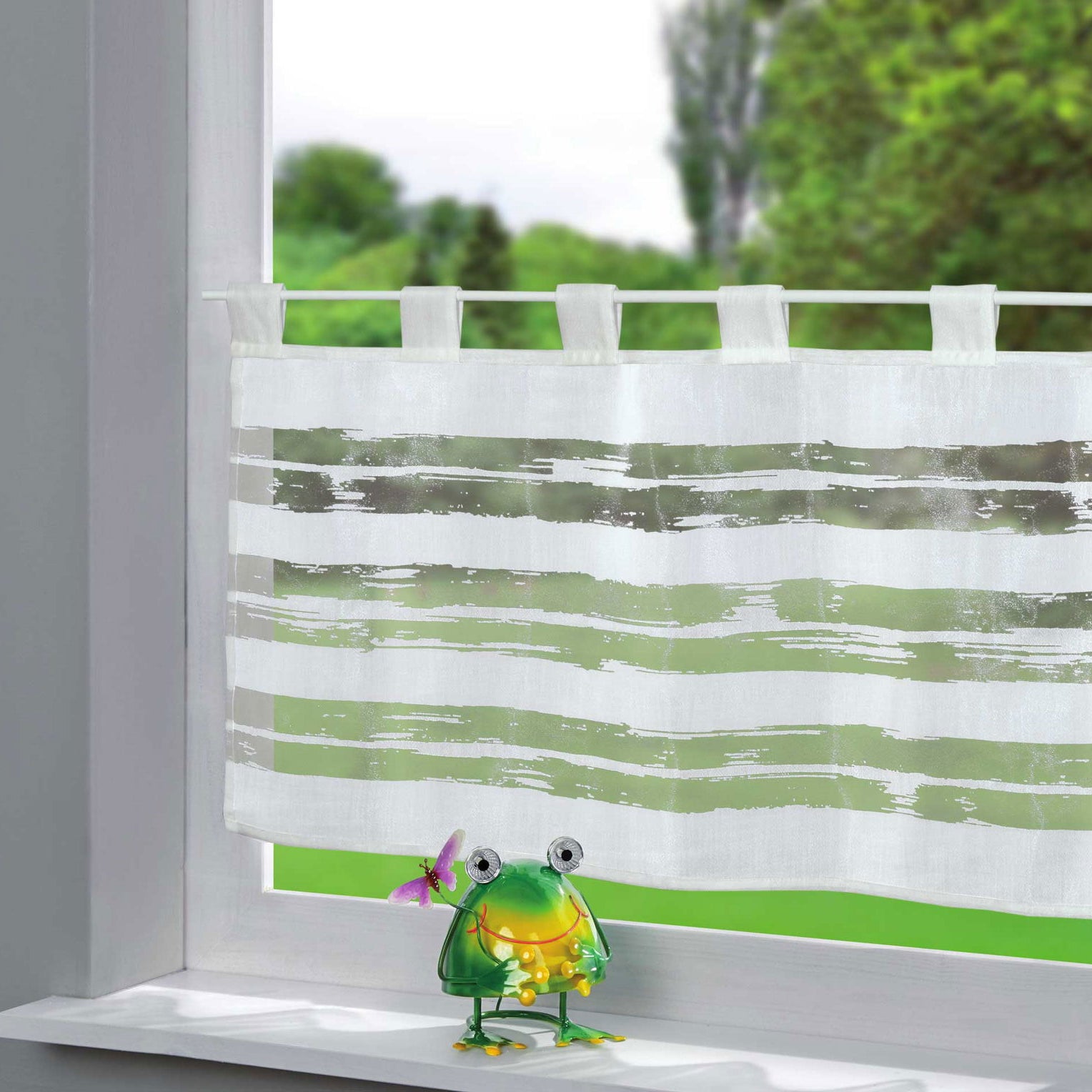 Scheibengardine Voile »Ulm« Ausbrenner Bedruckt Sichtschutz Transparent Küchenfenster 202071 Streifen HxB 43x100 cm Scheibengardine Scheibengardine_Voile_Ulm_Ausbrenner_Bedruckt_Sichtschutz_Transparent_Kuchenfenster_202071_-_Gardinenbox.de_-_-3689290 | Gardinenbox.de