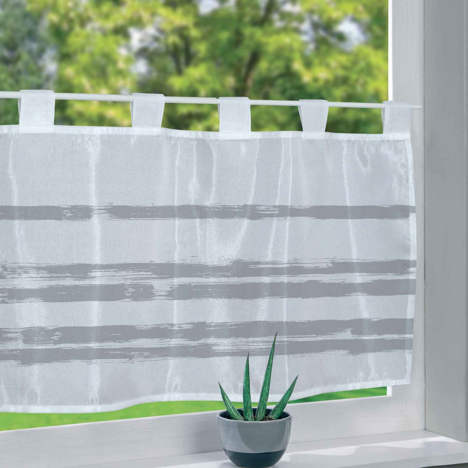 Scheibengardine Voile »Ulm« Ausbrenner Bedruckt Sichtschutz Transparent Küchenfenster 202071 Streifen2 HxB 50x160 cm Scheibengardine Scheibengardine_Voile_Ulm_Ausbrenner_Bedruckt_Sichtschutz_Transparent_Kuchenfenster_202071_-_Gardinenbox.de_-_-3689314 | Gardinenbox.de
