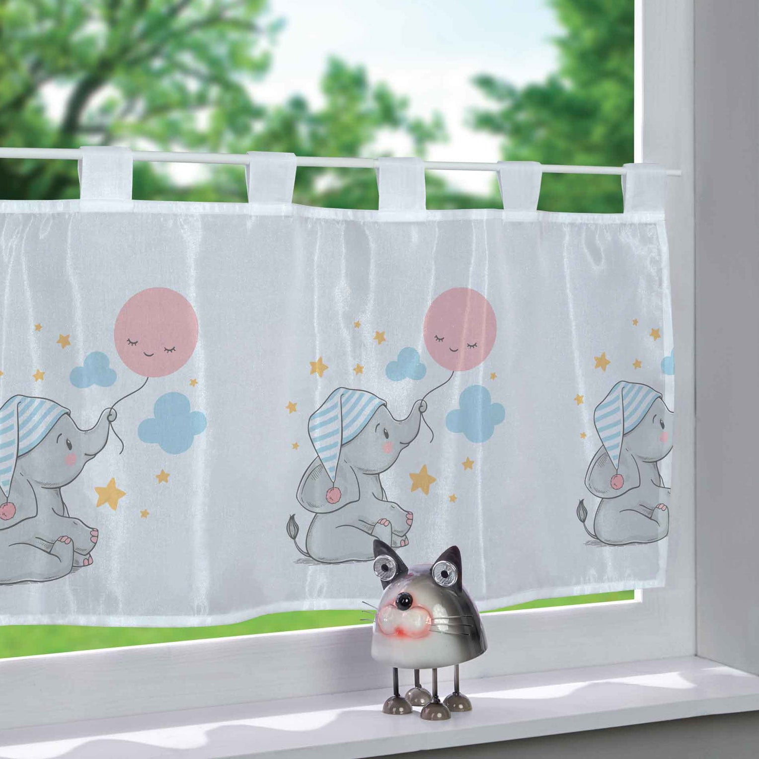 Scheibengardine Voile »Ulm« Ausbrenner Bedruckt Sichtschutz Transparent Küchenfenster 202071 Elefant HxB 43x160 cm Scheibengardine Scheibengardine_Voile_Ulm_Ausbrenner_Bedruckt_Sichtschutz_Transparent_Kuchenfenster_202071_-_Gardinenbox.de_-_-3689329 | Gardinenbox.de