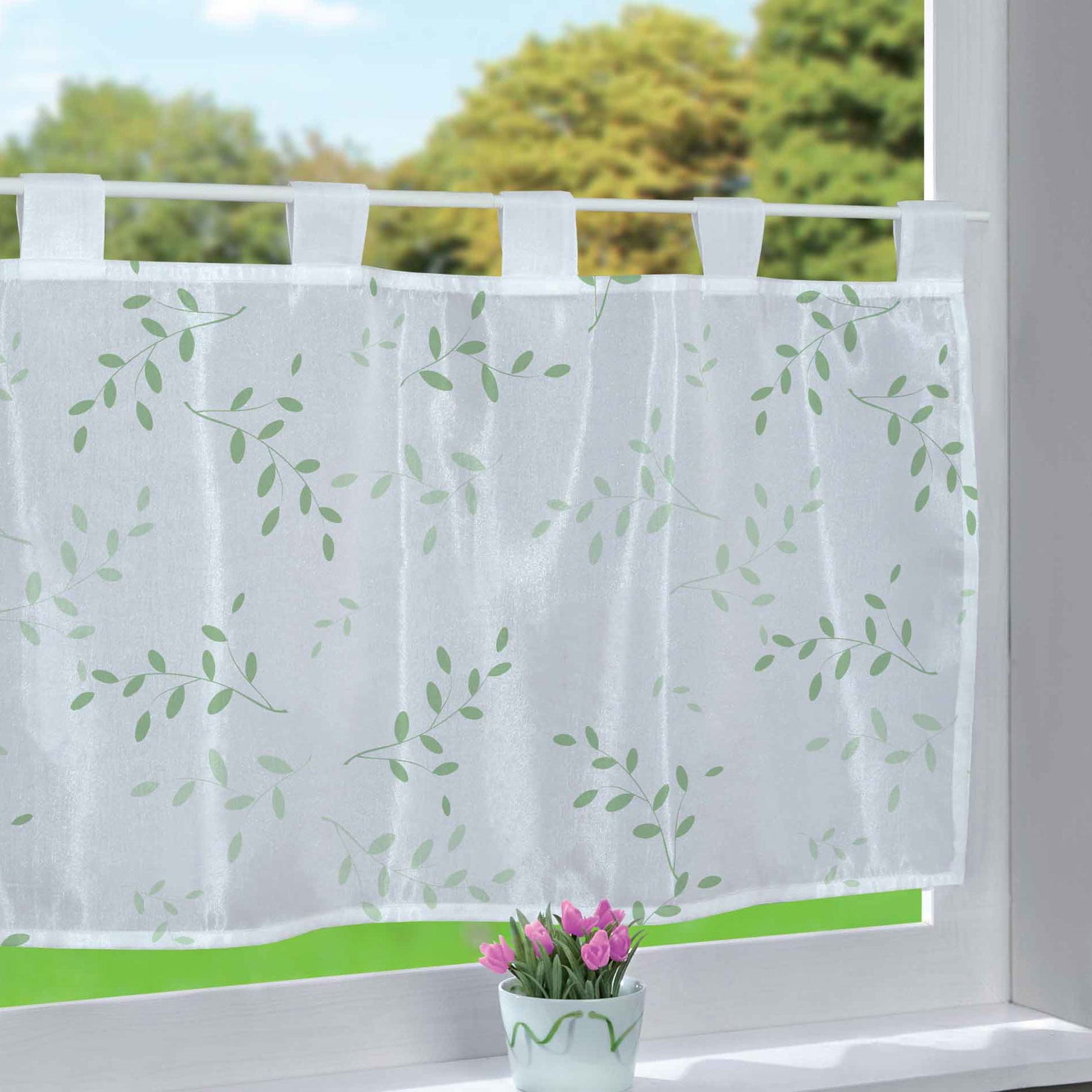 Scheibengardine Voile »Ulm« Ausbrenner Bedruckt Sichtschutz Transparent Küchenfenster 202071 Zweig HxB 43x160 cm Scheibengardine Scheibengardine_Voile_Ulm_Ausbrenner_Bedruckt_Sichtschutz_Transparent_Kuchenfenster_202071_-_Gardinenbox.de_-_-3689354 | Gardinenbox.de