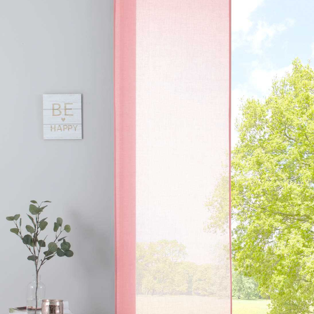 Schiebegardine »Nizza« Baumwoll-Voile Halbvoile Transparent Flächenvorhang mit Paneelwagen und Beschwerungsstange 2019032 Coral Schiebegardine Schiebegardine_Nizza_Baumwoll-Voile_Halbvoile_Transparent_Flachenvorhang_mit_Paneelwagen_und_Beschwerungsstange_2019032_-_Gardinenbox.de_-_-3690226 | Gardinenbox.de