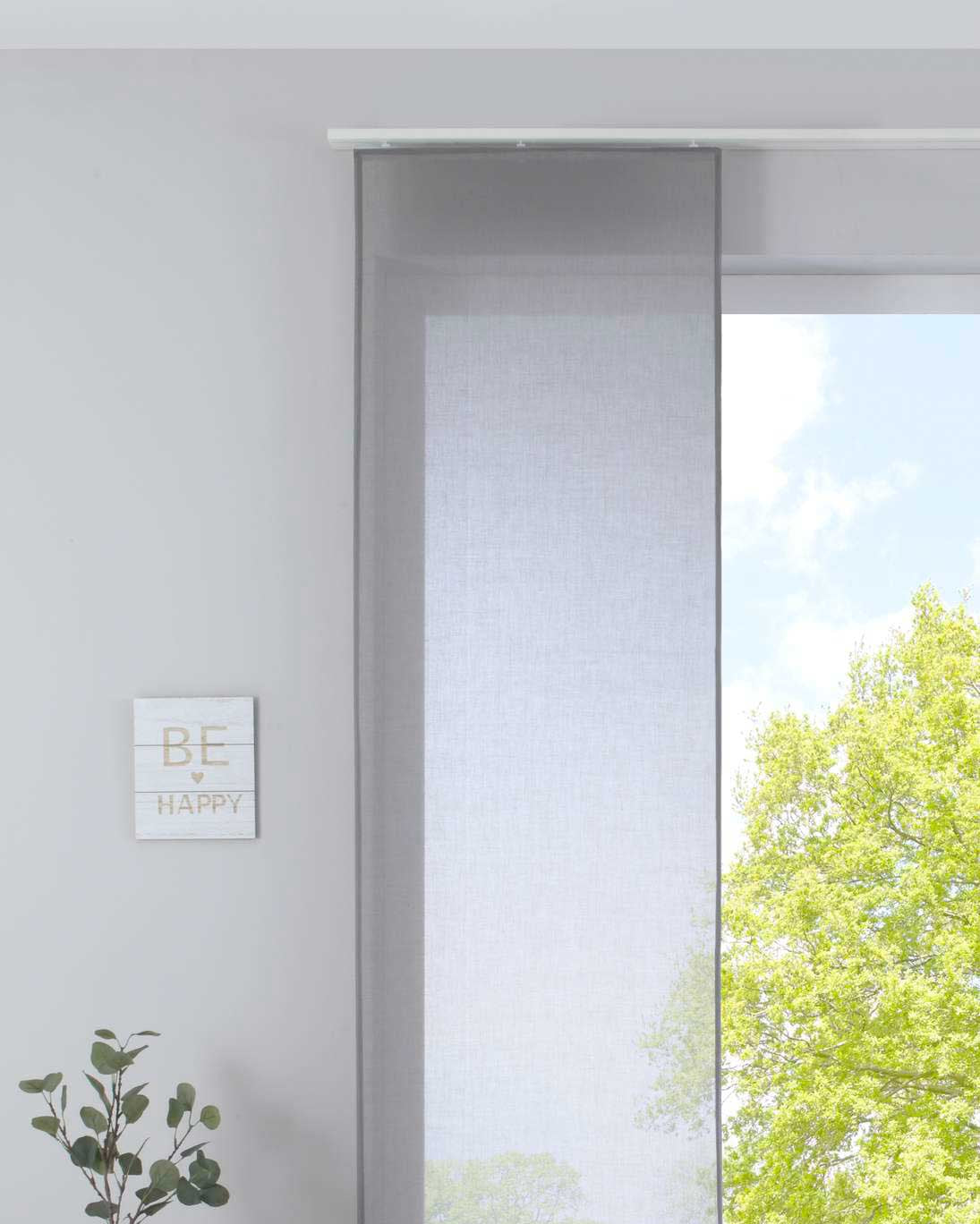 Schiebegardine »Nizza« Baumwoll-Voile Halbvoile Transparent Flächenvorhang mit Paneelwagen und Beschwerungsstange 2019032 Grau Schiebegardine Schiebegardine_Nizza_Baumwoll-Voile_Halbvoile_Transparent_Flachenvorhang_mit_Paneelwagen_und_Beschwerungsstange_2019032_-_Gardinenbox.de_-_-3690257 | Gardinenbox.de