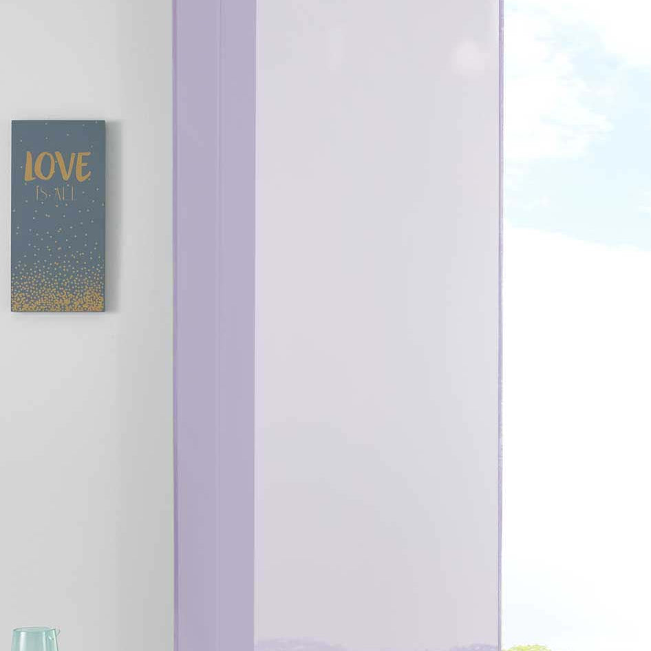 1er Set Schiebegardine Flächenvorhang Vorhang Gardine Voile Komplett mit Paneelwagen Beschwerungsstange 85589N Flieder Schiebegardine Schiebegardine_flieder | Gardinenbox.de
