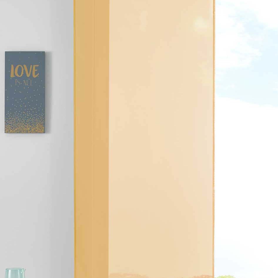 1er Set Schiebegardine Flächenvorhang Vorhang Gardine Voile Komplett mit Paneelwagen Beschwerungsstange 85589N Gelb Schiebegardine Schiebegardine_gelb | Gardinenbox.de