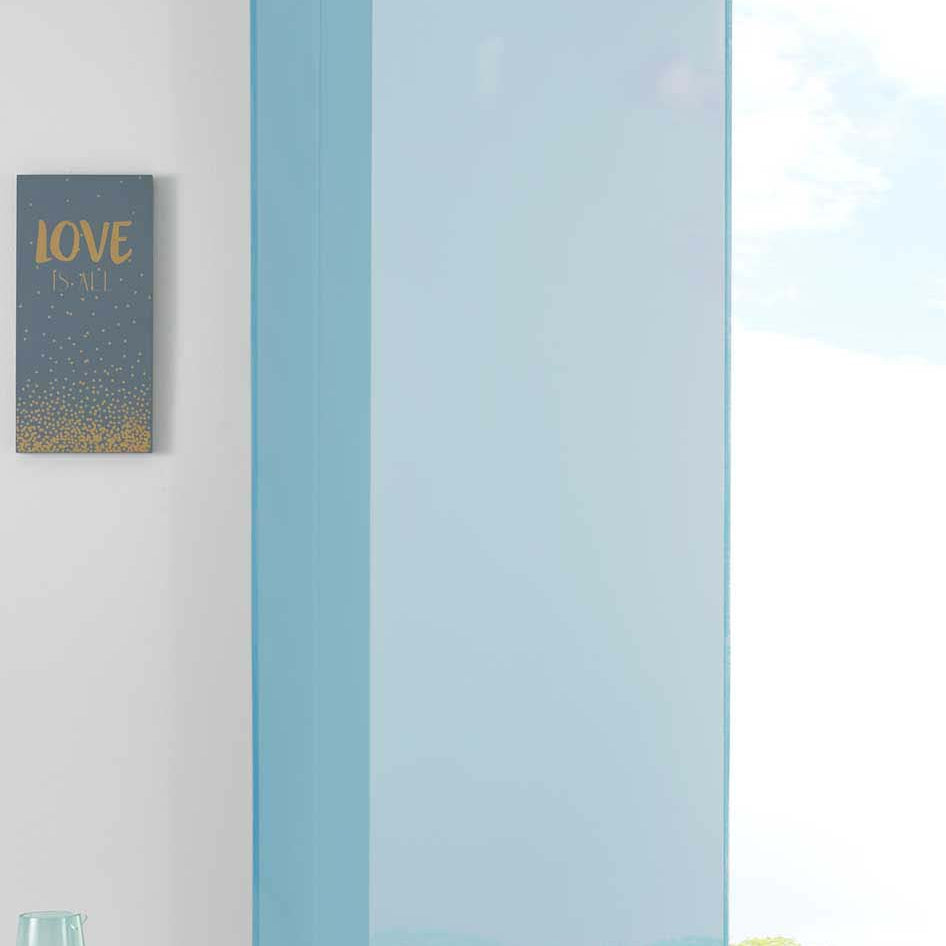 1er Set Schiebegardine Flächenvorhang Vorhang Gardine Voile Komplett mit Paneelwagen Beschwerungsstange 85589N Hellblau Schiebegardine Schiebegardine_hellblau | Gardinenbox.de