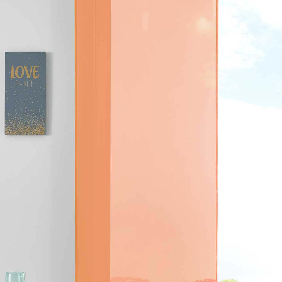 1er Set Schiebegardine Flächenvorhang Vorhang Gardine Voile Komplett mit Paneelwagen Beschwerungsstange 85589N Orange Schiebegardine Schiebegardine_orange | Gardinenbox.de