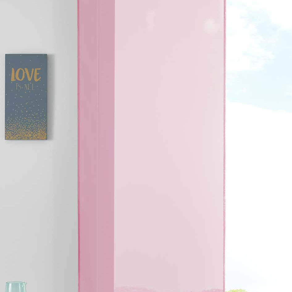 1er Set Schiebegardine Flächenvorhang Vorhang Gardine Voile Komplett mit Paneelwagen Beschwerungsstange 85589N Rosa Schiebegardine Schiebegardine_rosa | Gardinenbox.de