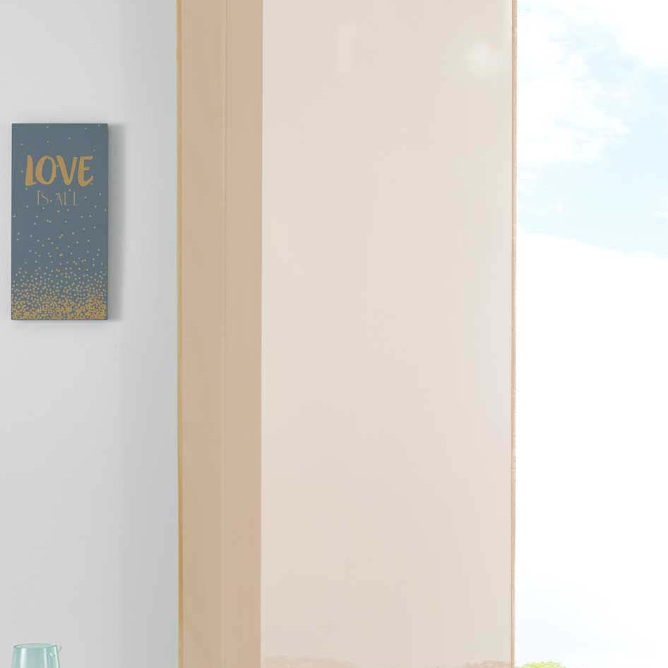 1er Set Schiebegardine Flächenvorhang Vorhang Gardine Voile Komplett mit Paneelwagen Beschwerungsstange 85589N Sand Schiebegardine Schiebegardine_sand | Gardinenbox.de