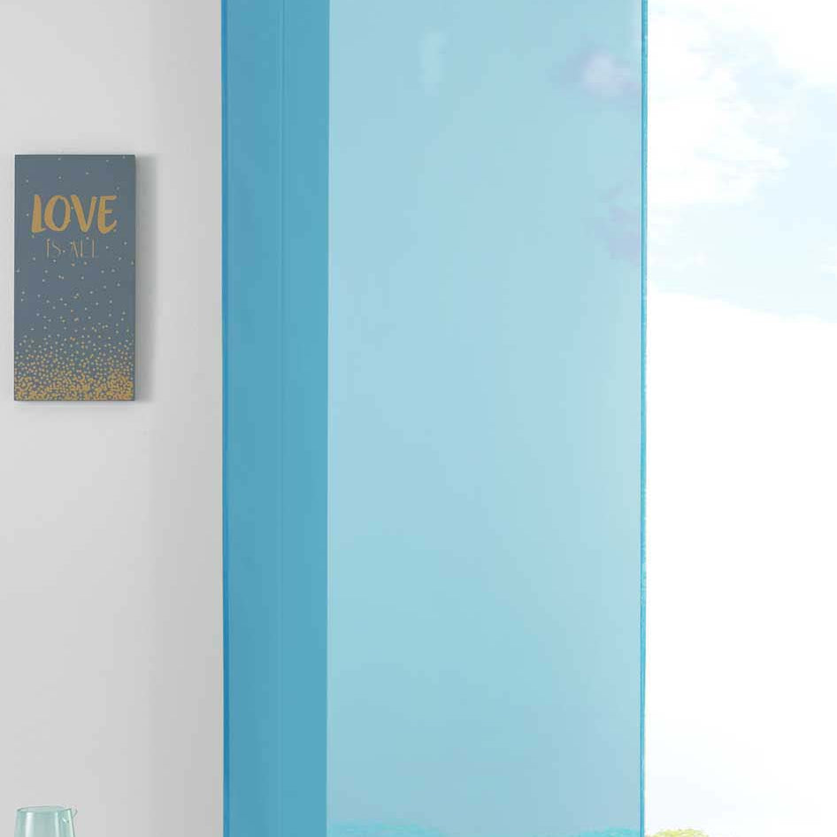 1er Set Schiebegardine Flächenvorhang Vorhang Gardine Voile Komplett mit Paneelwagen Beschwerungsstange 85589N Türkis Schiebegardine Schiebegardine_t_rkis | Gardinenbox.de