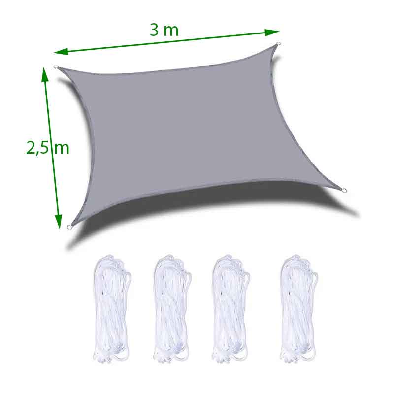 Sonnensegel Sonnenschutz Set inkl Befestigungsseile Wasserabweisend Polyester UV Schutz Windschutz Wetterschutz für Balkon Garten Terrasse 2023900N Sonnensegel Sonnensegel_Sonnenschutz_Set_inkl_Befestigungsseile_Wasserabweisend_Polyester_UV_Schutz_Windschutz_Wetterschutz_fur_Balkon_Garten_Terrasse_2023900N_-_Gardinenbox.de_-_-3690996 | Gardinenbox.de