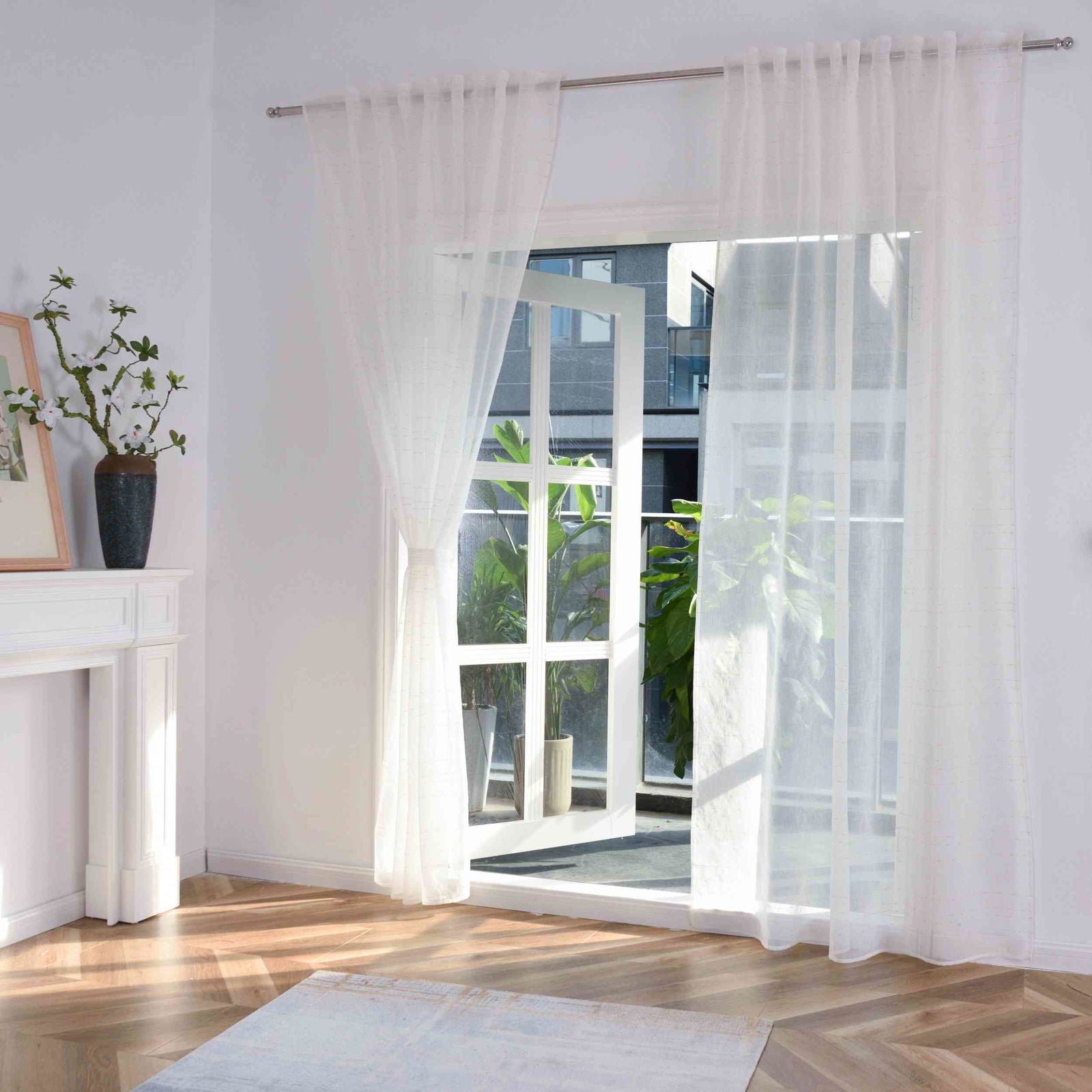 Transparente Gardine HxB 245x145 cm Weiß »DOHA« in Leinen-Optik mit Glänzendem Garn - Moderne Linien-Design, Pflegeleicht 2023490 Gardinenschal Transparente_Gardine_HxB_245x145_cm_Weiss_DOHA_in_Leinen-Optik_mit_Glanzendem_Garn_-_Moderne_Linien-Design_Pflegeleicht_2023490_-_Gardinenbox.de_-_-3692594 | Gardinenbox.de