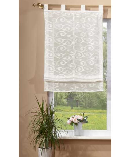 Transparentes Raffrollo aus Jacquard, luftiger Voile im eleganten Design 610009 Creme 175x60 Raffrollo Transparentes_Raffrollo_aus_Jacquard_luftiger_Voile_im_eleganten_Design_610009_-_Gardinenbox.de_-_-3692781 | Gardinenbox.de