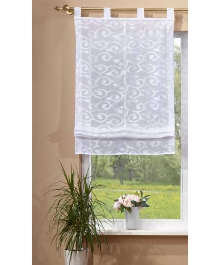 Transparentes Raffrollo aus Jacquard, luftiger Voile im eleganten Design 610009 Weiß 175x60 Raffrollo Transparentes_Raffrollo_aus_Jacquard_luftiger_Voile_im_eleganten_Design_610009_-_Gardinenbox.de_-_-3692791 | Gardinenbox.de