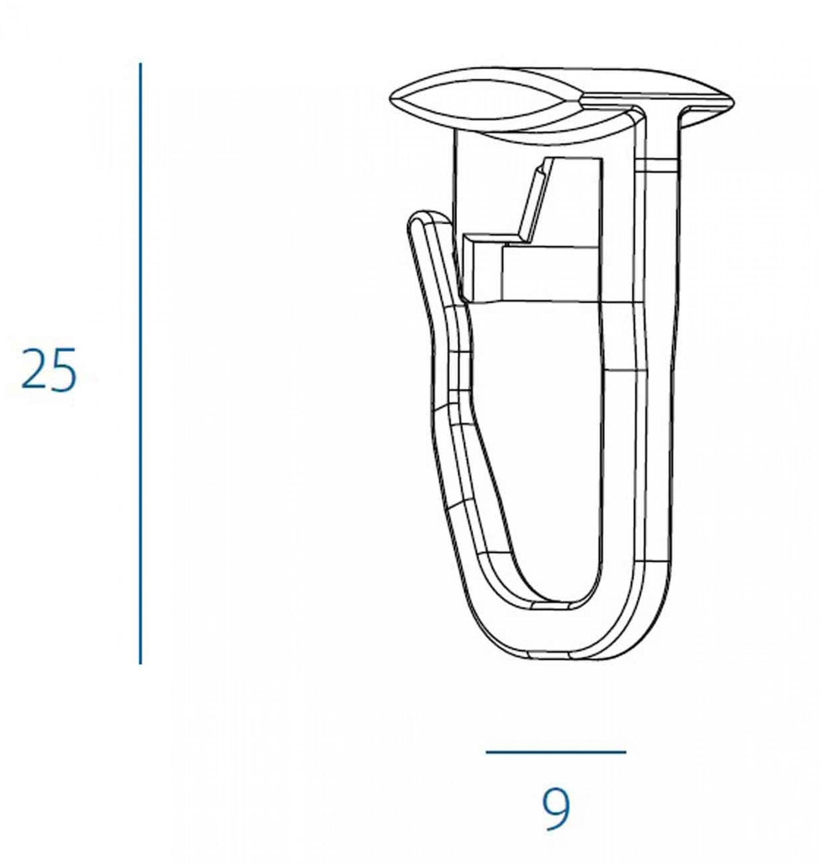 Universal mit F-Haken für Vorhangbefestigung - 100 Stück, 11x9mm Kopf, 25mm Höhe, Kunststoff, Weiß 410 Gardinen Zubehör Universal_mit_F-Haken_fur_Vorhangbefestigung_-_100_Stuck_11x9mm_Kopf_25mm_Hohe_Kunststoff_Weiss_410_-_Gardinenbox.de_-_-3692893 | Gardinenbox.de