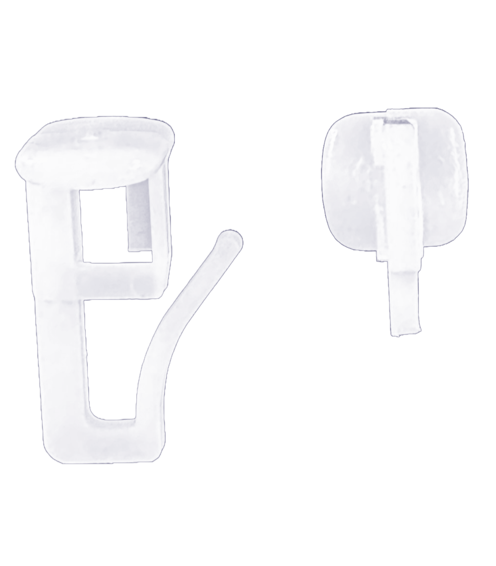 Universal mit F-Haken für Vorhangbefestigung - 100 Stück, 9x10mm Kopf, 23mm Höhe, Kunststoff, Weiß 409 Gardinen Zubehör Universal_mit_F-Haken_fur_Vorhangbefestigung_-_100_Stuck_9x10mm_Kopf_23mm_Hohe_Kunststoff_Weiss_409_-_Gardinenbox.de_-_-3692903 | Gardinenbox.de