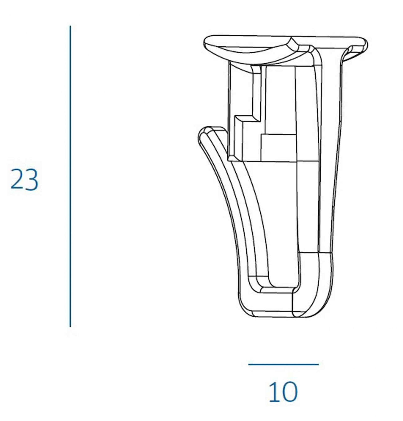 Universal mit F-Haken für Vorhangbefestigung - 100 Stück, 9x10mm Kopf, 23mm Höhe, Kunststoff, Weiß 409 Gardinen Zubehör Universal_mit_F-Haken_fur_Vorhangbefestigung_-_100_Stuck_9x10mm_Kopf_23mm_Hohe_Kunststoff_Weiss_409_-_Gardinenbox.de_-_-3692906 | Gardinenbox.de