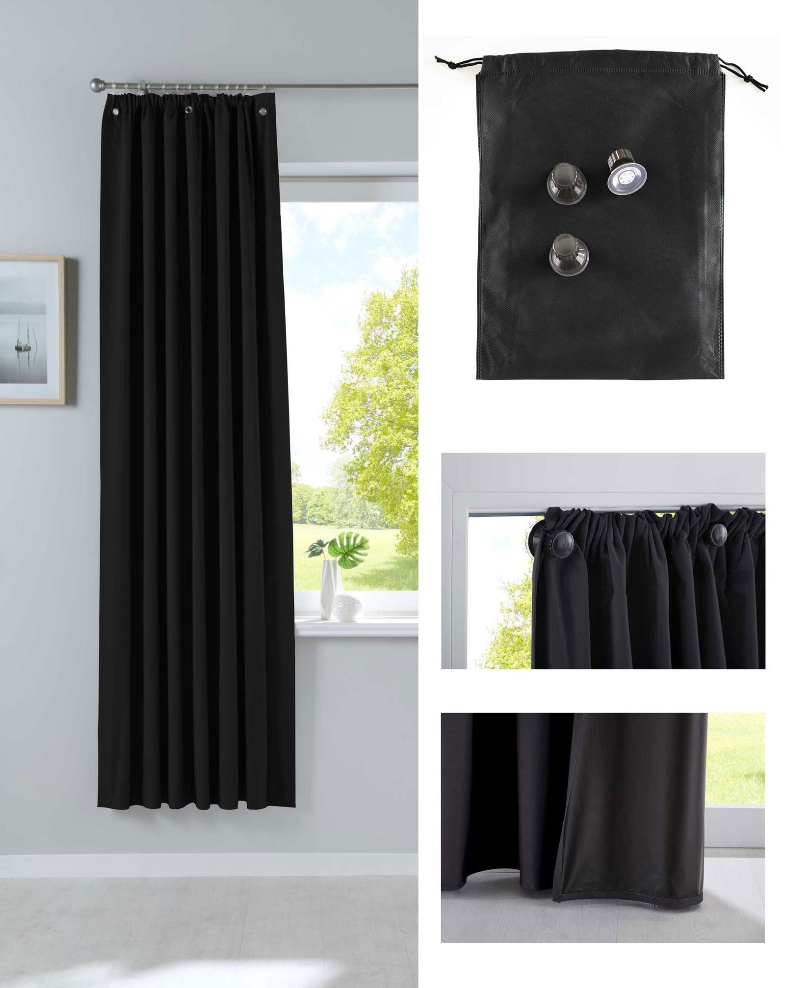 Verdunkelungsvorhang »DARK« Saugnapf Abnehmbar Reisevorhang Vorträge Vorhang 100% Verdunkelung Softshell Material Multi Aufhängung Strandhaus Vorhalle Cabana 10000335set Schwarz 1er Set HxB 200x130 cm Vorhang Verdunkelungsvorhang_DARK_Saugnapf_Abnehmbar_Reisevorhang_Vortrage_Vorhang_100_Verdunkelung_Softshell_Material_Multi_Aufhangung_Strandhaus_Vorhalle_Cabana_10000335set_-_Gardinenbox_2bc0dbb6-d3a4-4229-ac99-94e6e55138fb | Gardinenbox.de