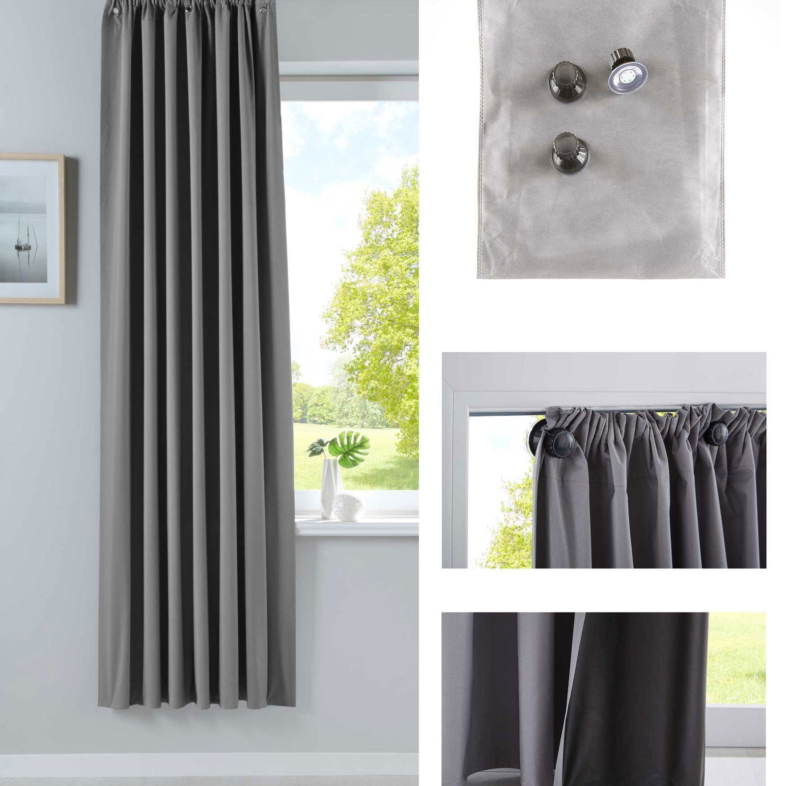 Verdunkelungsvorhang »DARK« Saugnapf Abnehmbar Reisevorhang Vorträge Vorhang 100% Verdunkelung Softshell Material Multi Aufhängung Strandhaus Vorhalle Cabana 10000335set Grau 1er Set HxB 200x130 cm Vorhang Verdunkelungsvorhang_DARK_Saugnapf_Abnehmbar_Reisevorhang_Vortrage_Vorhang_100_Verdunkelung_Softshell_Material_Multi_Aufhangung_Strandhaus_Vorhalle_Cabana_10000335set_-_Gardinenbox_d401b3fd-7616-4511-b342-b27e6e0ca2f3 | Gardinenbox.de