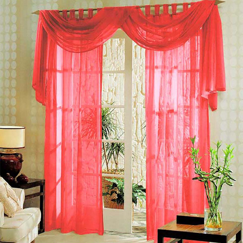 Voile komplett GARDINEN SET 3tlg. 60999 Rot Gardinen Set Voile_komplett_GARDINEN_SET_3tlg._60999_-_Gardinenbox.de_-_-3693550 | Gardinenbox.de